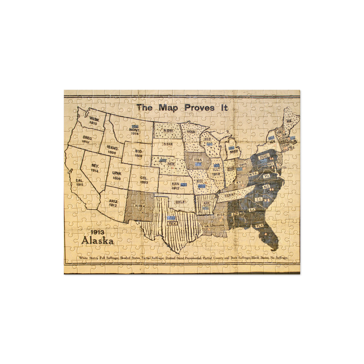 Women's Suffrage Map, Ca. 1919 (puzzle) – Gilder Lehrman Institute ...