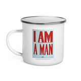 Placard from sanitation worker's strike in Memphis, Tennessee, 1968 (enamel mug)